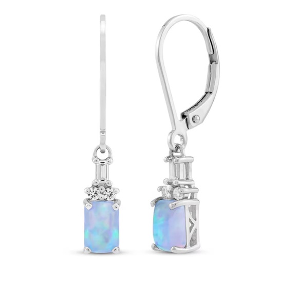 Kay Jewelers Jewelry - KAY Jewelers Sterling Silver and Blue Opal Earrings